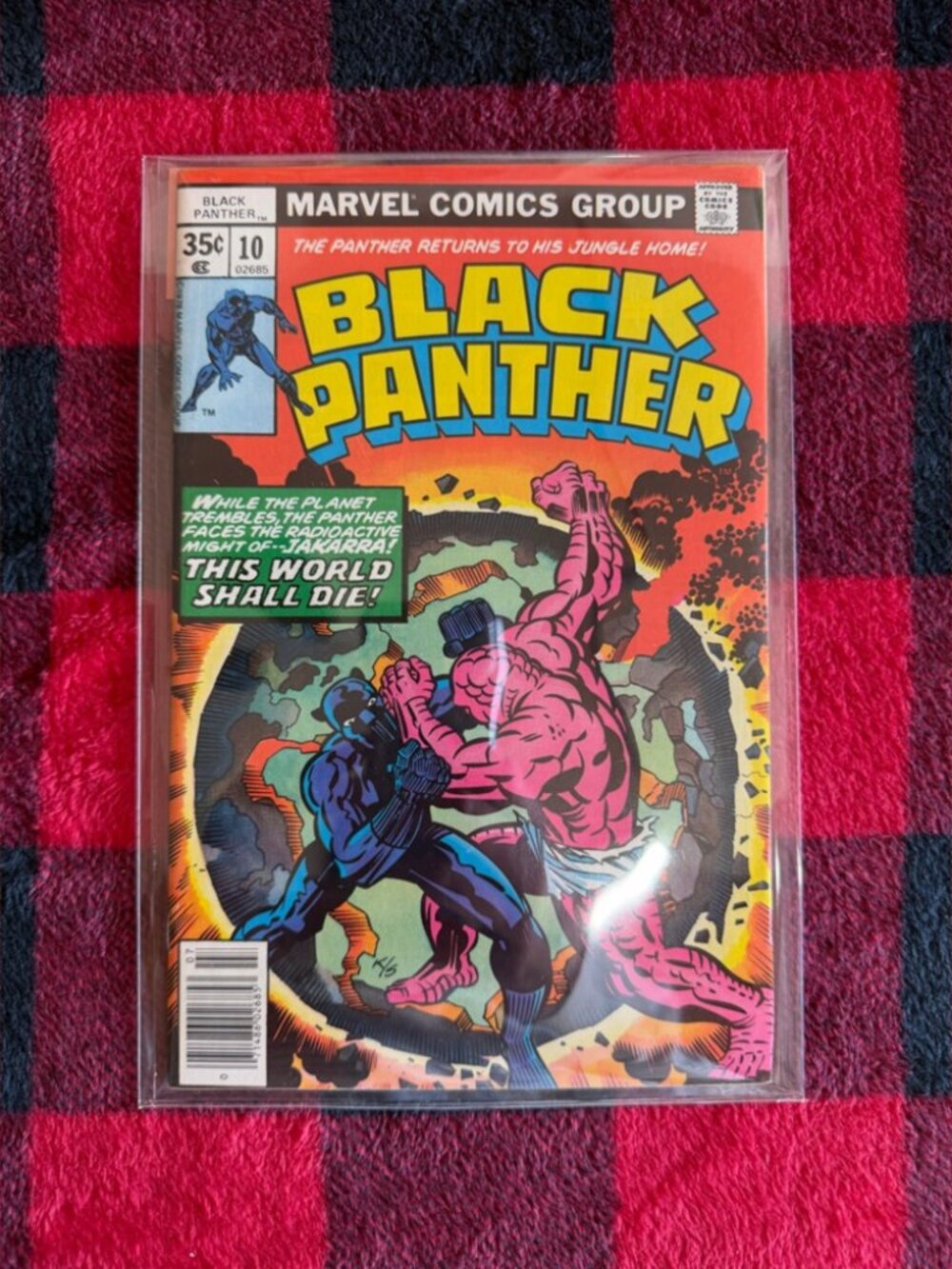 Marvel Black Panther Comic Cover - Blue, Pink, Red, Yellow